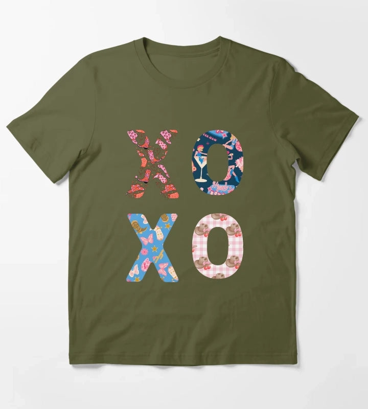 XOXO Cowgirl Typography T-Shirt Olive Green
