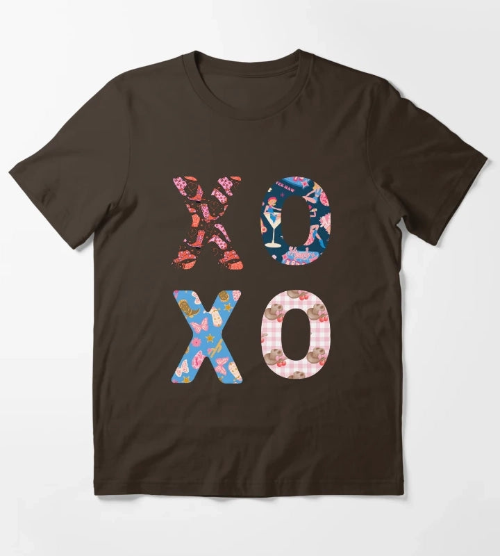 XOXO Cowgirl Typography T-Shirt Brown