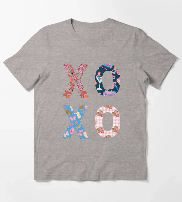 XOXO Cowgirl Typography T-Shirt Heather Grey