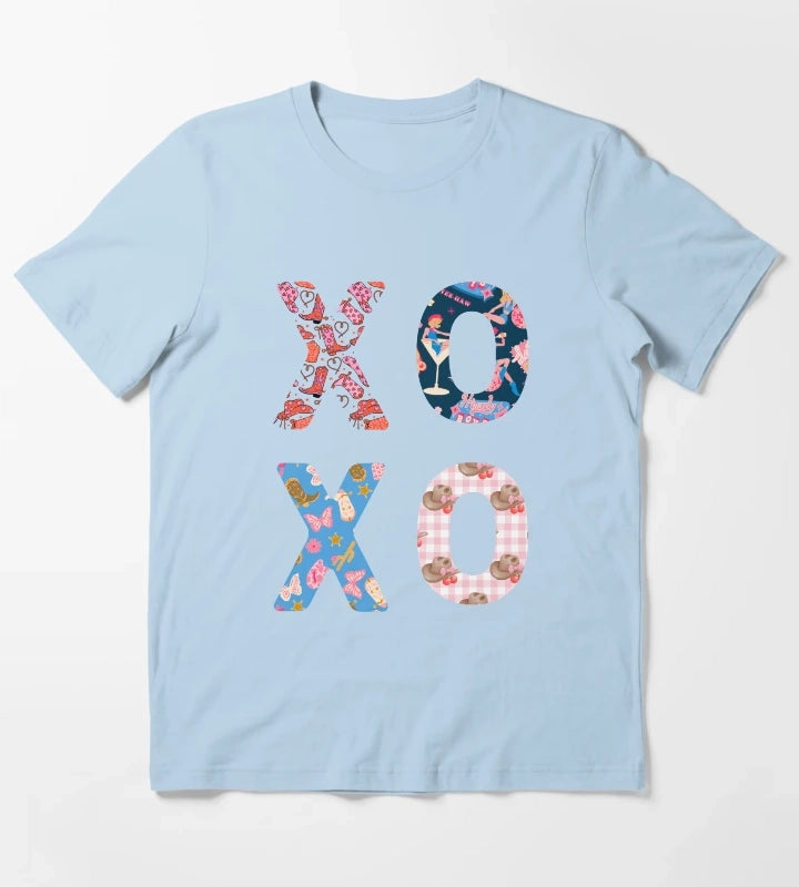 XOXO Cowgirl Typography T-Shirt Sky Blue