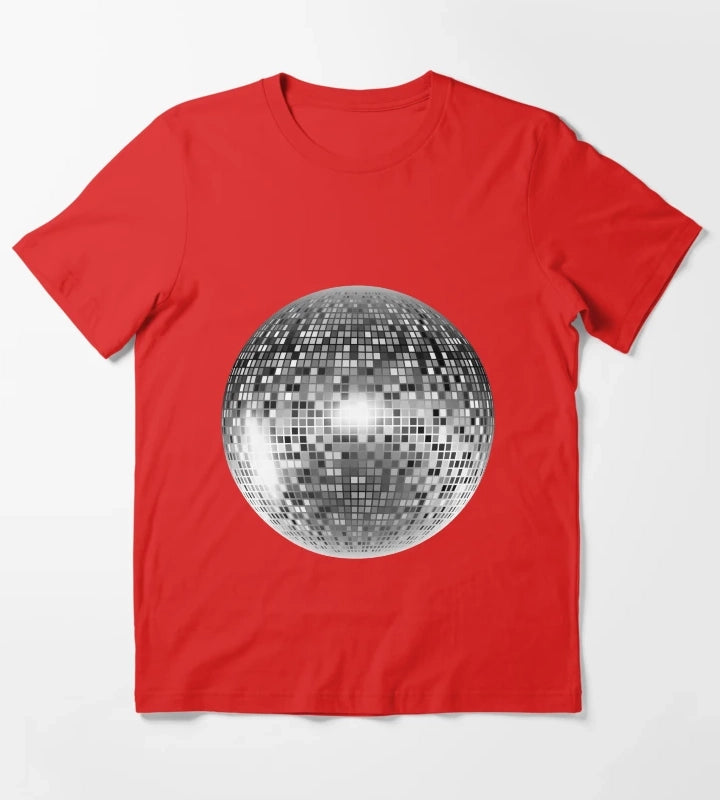 Y2K SHIMMERING DISCOBALL T-Shirt Red