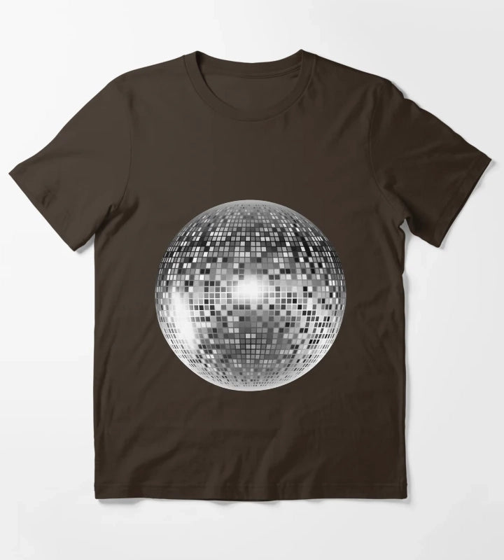 Y2K SHIMMERING DISCOBALL T-Shirt Brown
