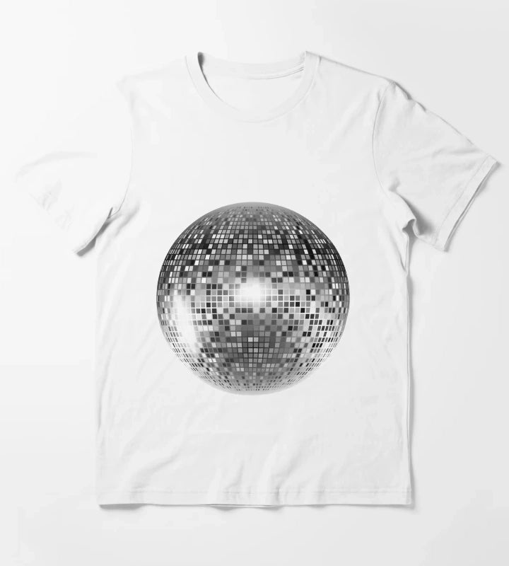 Y2K SHIMMERING DISCOBALL T-Shirt White