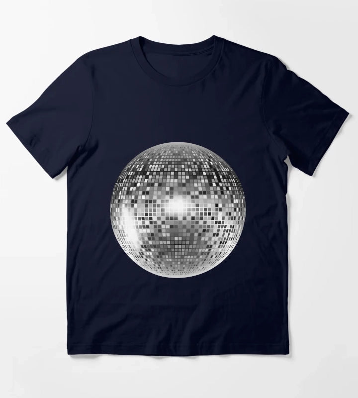 Y2K SHIMMERING DISCOBALL T-Shirt Navy