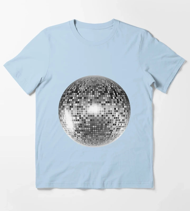 Y2K SHIMMERING DISCOBALL T-Shirt Sky Blue