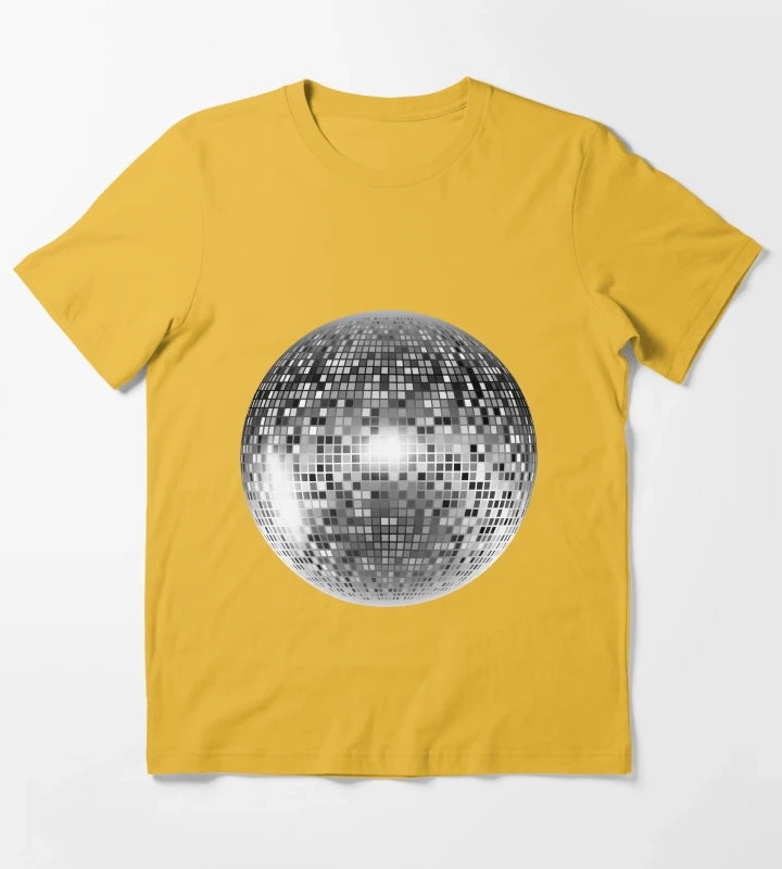 Y2K SHIMMERING DISCOBALL T-Shirt Yellow