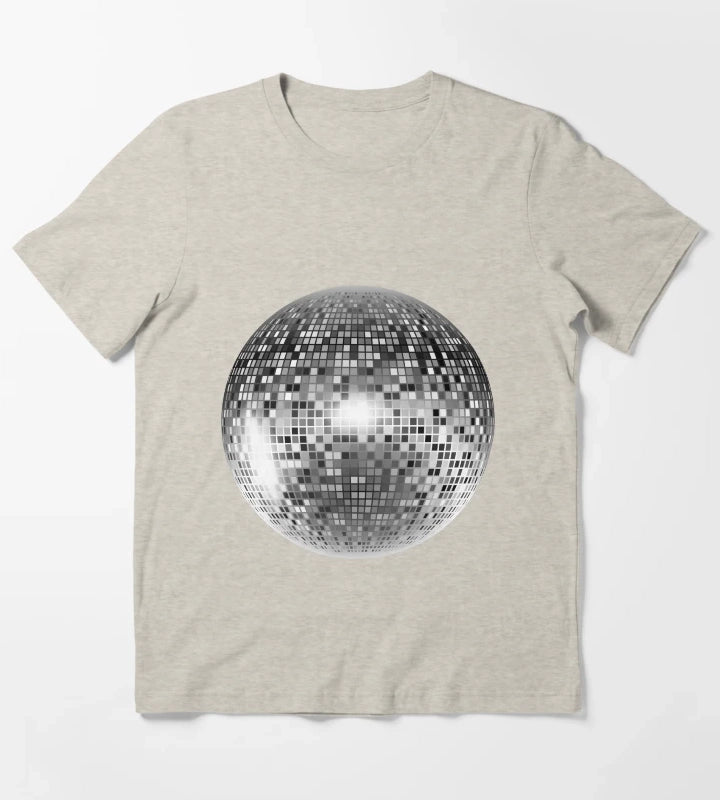 Y2K SHIMMERING DISCOBALL T-Shirt Cream