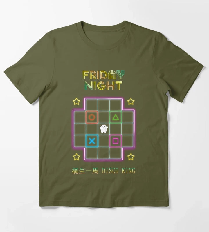Yakuza Friday Night Kiryu kazuma T-Shirt Olive Green