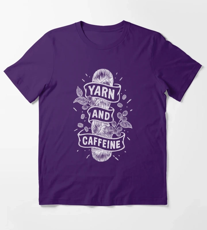 Yarn Caffeine White T-Shirt Purple