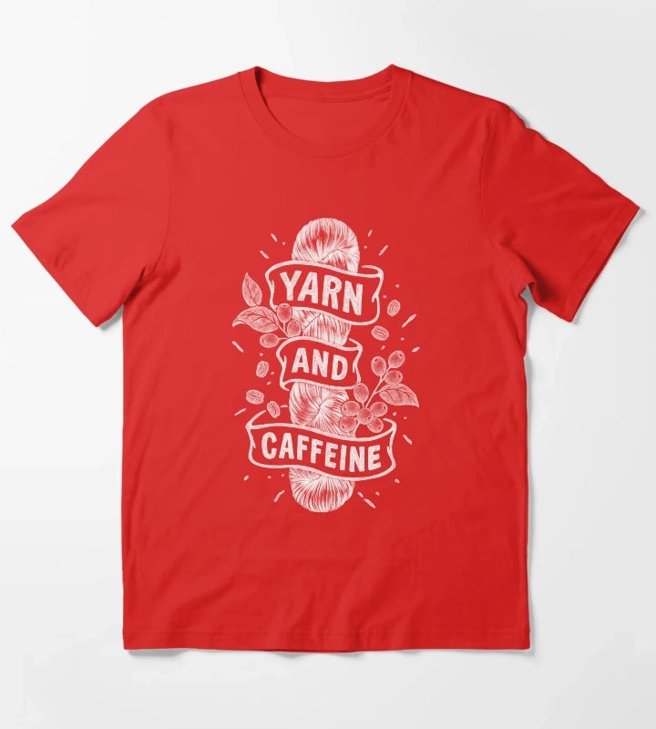 Yarn Caffeine White T-Shirt Red