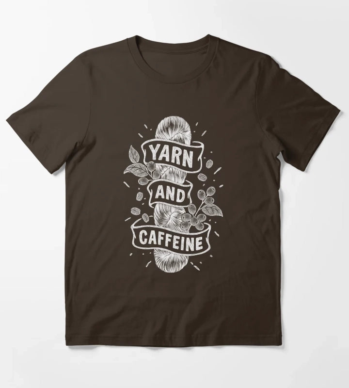 Yarn Caffeine White T-Shirt Brown