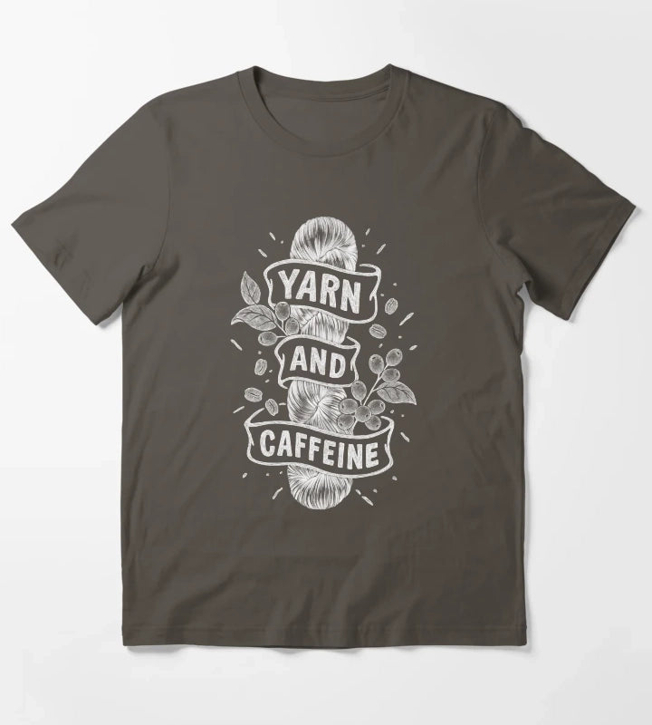 Yarn Caffeine White T-Shirt Dark Grey