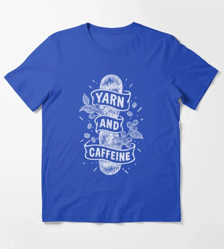 Yarn Caffeine White T-Shirt Blue