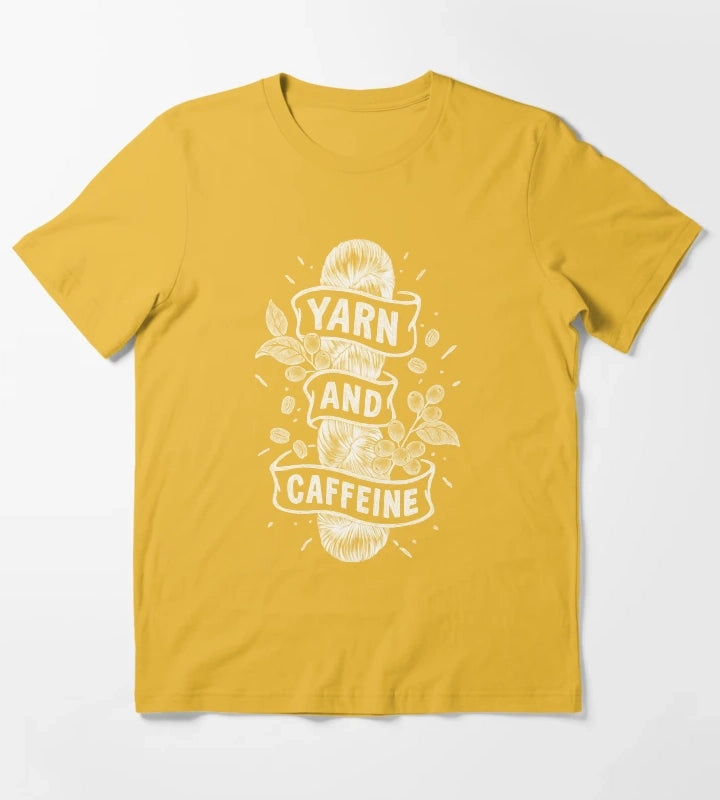 Yarn Caffeine White T-Shirt Yellow
