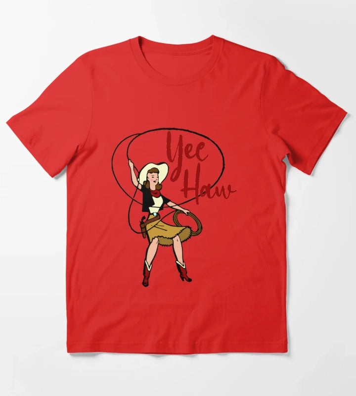 Yee Haw Cowgirl T-Shirt Red