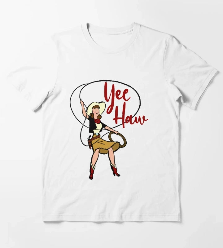 Yee Haw Cowgirl T-Shirt White
