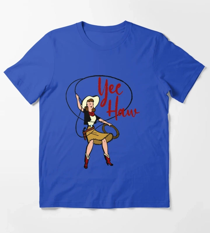 Yee Haw Cowgirl T-Shirt Blue