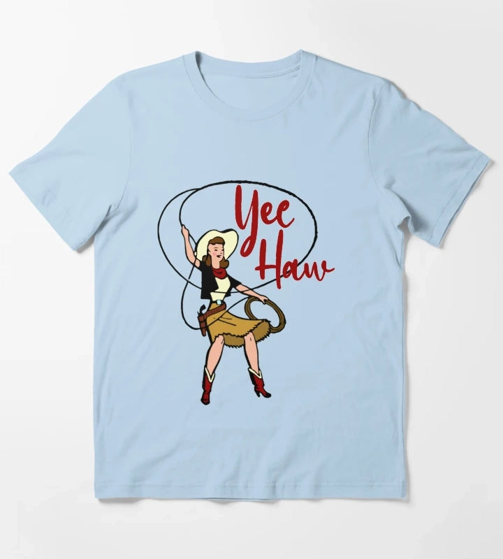 Yee Haw Cowgirl T-Shirt Sky Blue