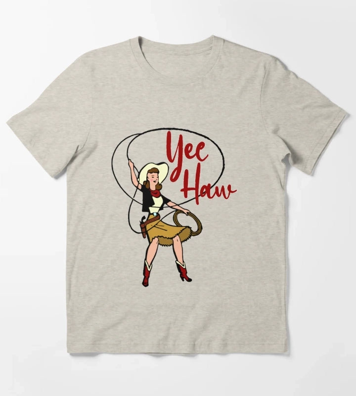 Yee Haw Cowgirl T-Shirt Cream