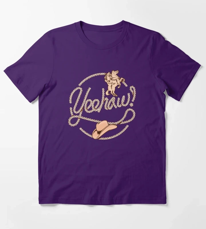 Yeehaw Cowboy Lasso Lariat Rope T-Shirt Purple