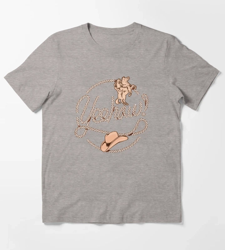 Yeehaw Cowboy Lasso Lariat Rope T-Shirt Heather Grey