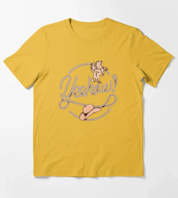 Yeehaw Cowboy Lasso Lariat Rope T-Shirt Yellow