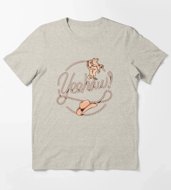 Yeehaw Cowboy Lasso Lariat Rope T-Shirt Cream