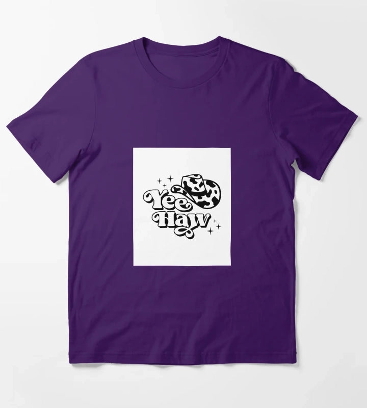Yeehaw Cowgirl in Cowboy Hat T-Shirt Purple