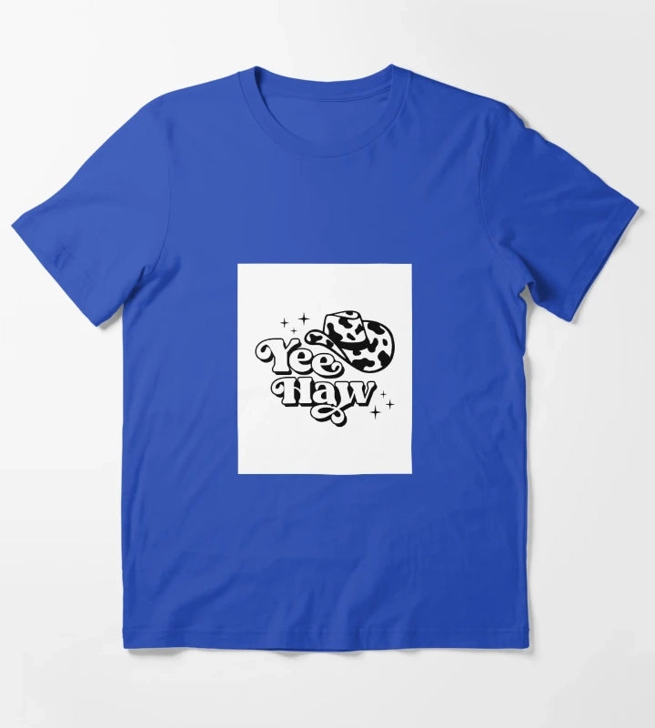 Yeehaw Cowgirl in Cowboy Hat T-Shirt Blue