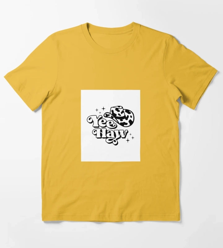 Yeehaw Cowgirl in Cowboy Hat T-Shirt Yellow