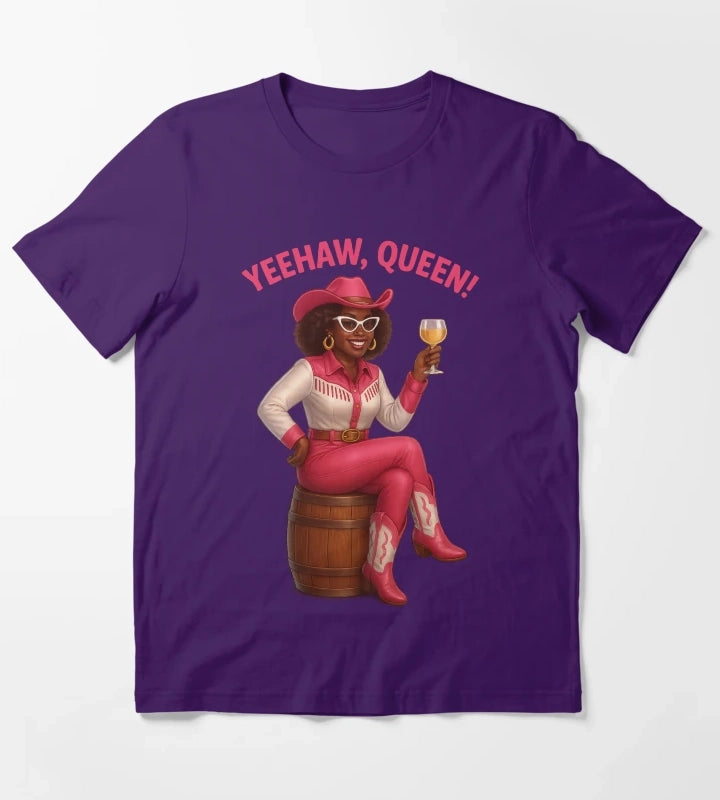 Yeehaw Queen Glam Western Cowgirl T-Shirt Purple