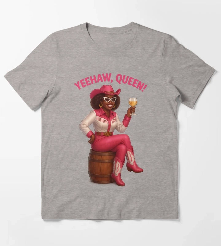 Yeehaw Queen Glam Western Cowgirl T-Shirt Heather Grey