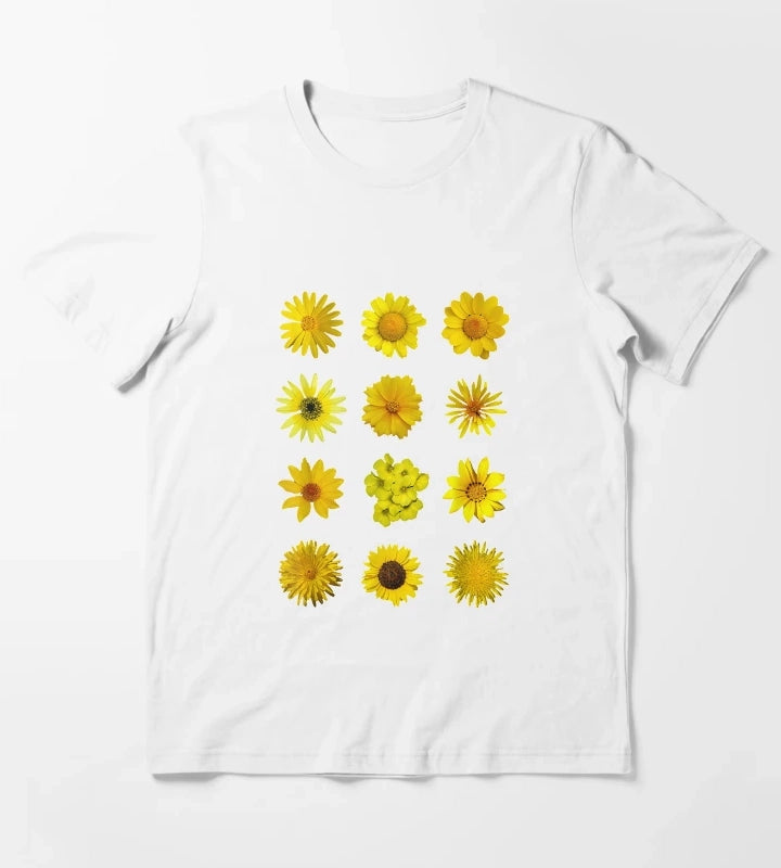 Yellow African Daisy Botanical T-Shirt White