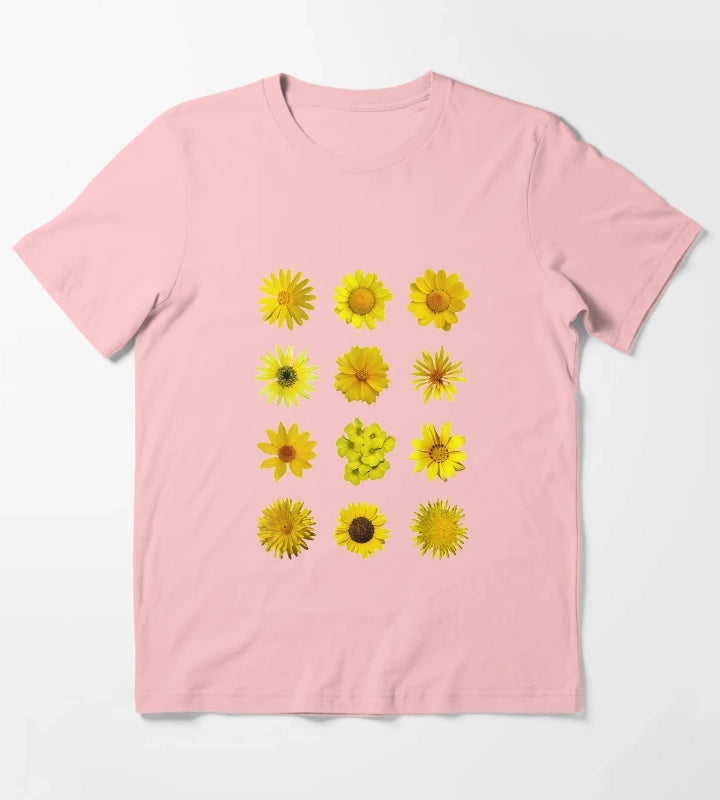 Yellow African Daisy Botanical T-Shirt Dark Grey