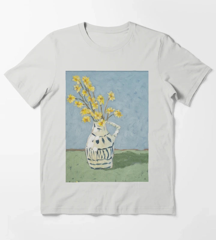 Yellow Daisies T-Shirt Light Grey