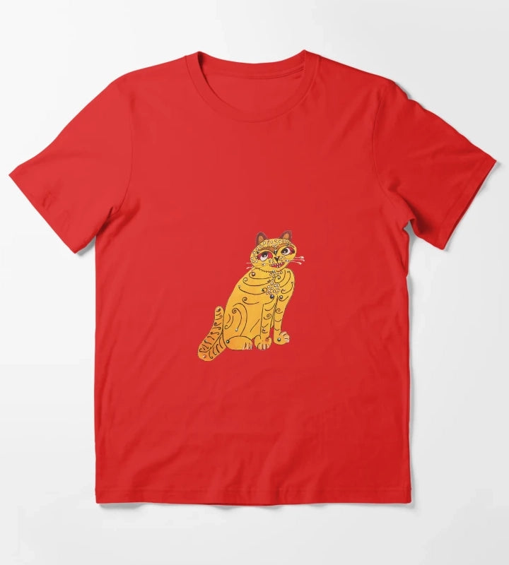 Yellow cat T-Shirt Red