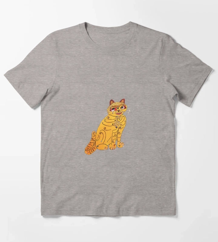 Yellow cat T-Shirt Heather Grey
