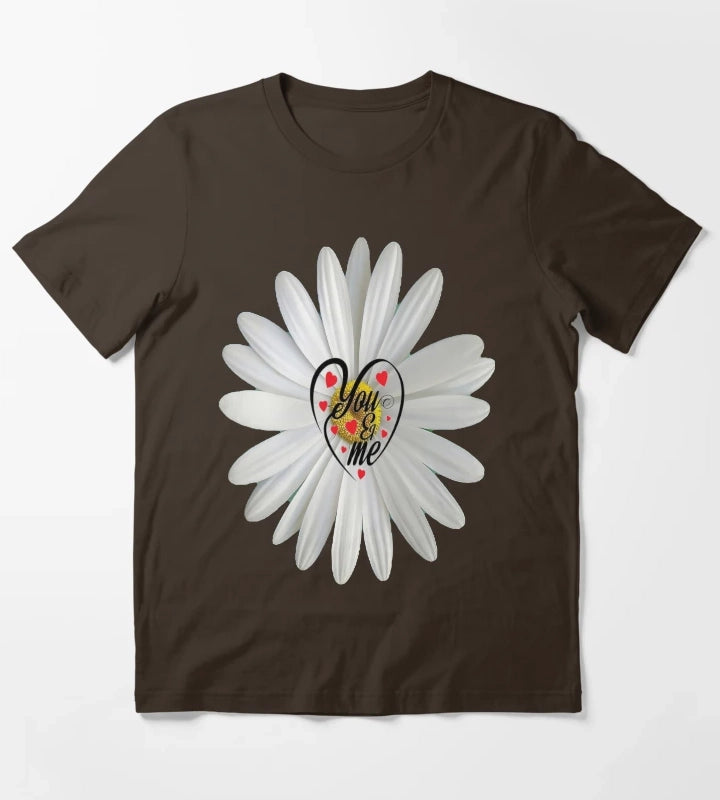You and Me Daisy Heart T-Shirt Brown