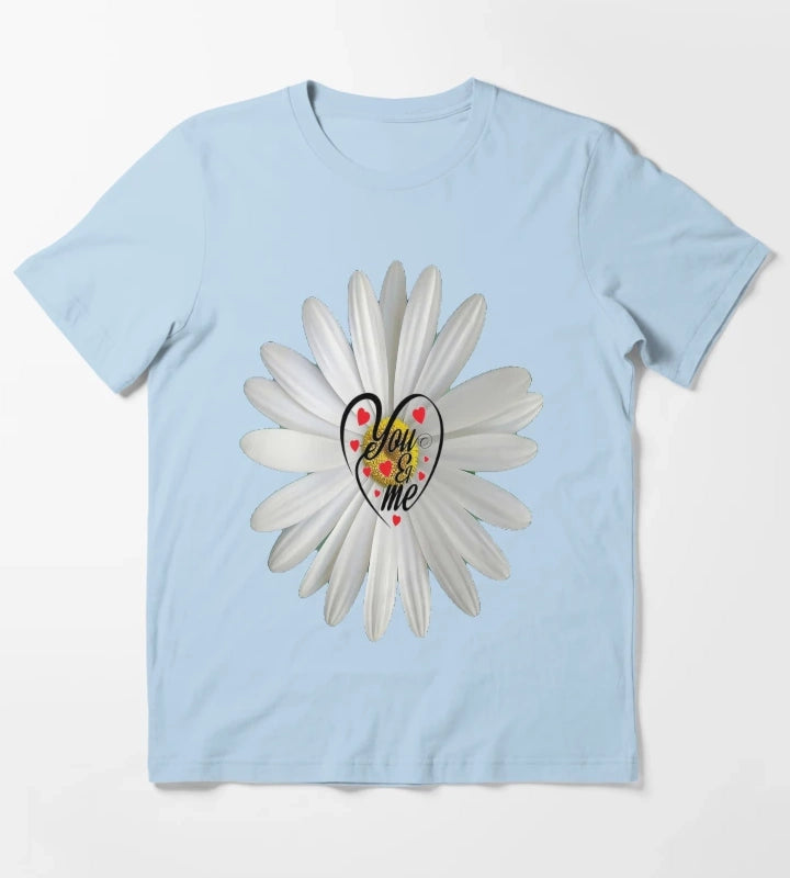 You and Me Daisy Heart T-Shirt Sky Blue