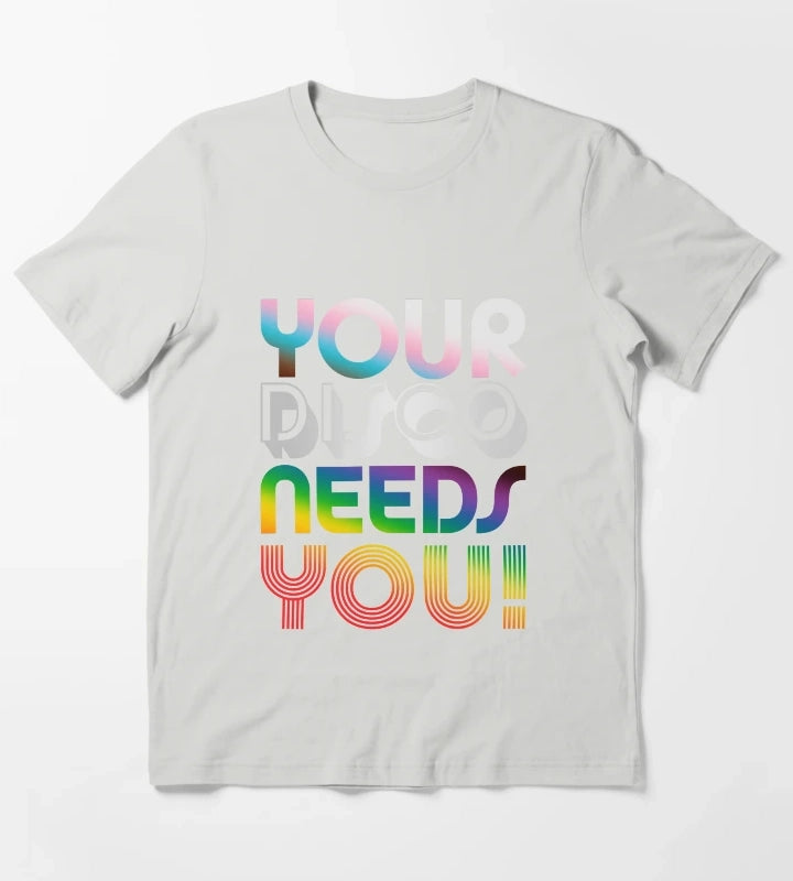 Your Disco Needs You Kylie Minogue Light Years Progress Pride Colours LGBTQIA T-Shirt Light Grey