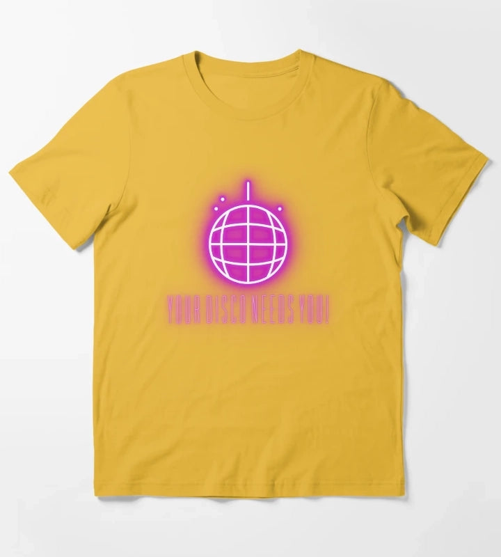Your Disco Needs You PURPLE T-Shirt Yellow