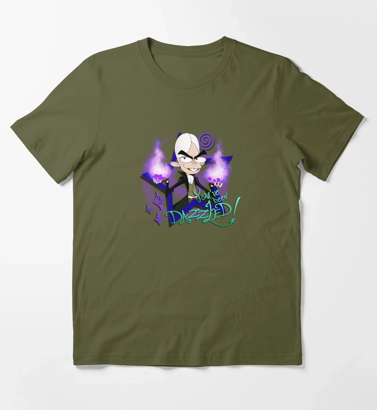 Youve Been Dazzled Sigmund the Sorcerer Fanboy and Chum Chum T-Shirt Olive Green