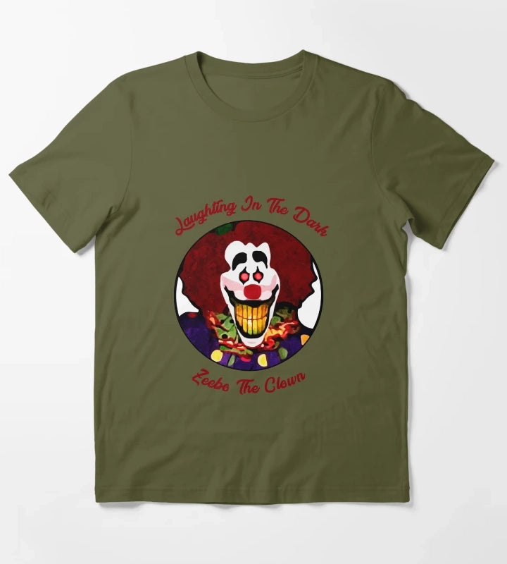 Zeebo The Clown Are You Afraid Of The Dark 90s Kid Cartoon Fashion T-Shirt Olive Green