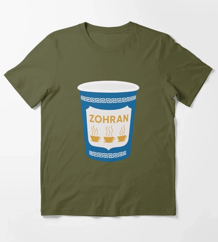 Zohran for New York City Coffee Cup T-Shirt Olive Green