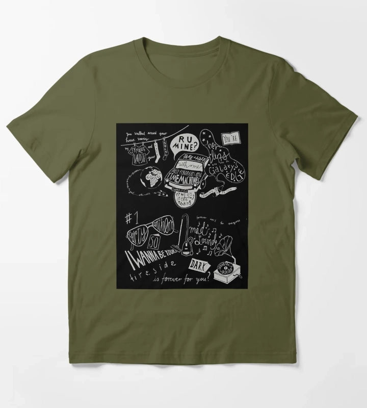 artic monkeysartic monkeypunkmusicbritpop T-Shirt Olive Green