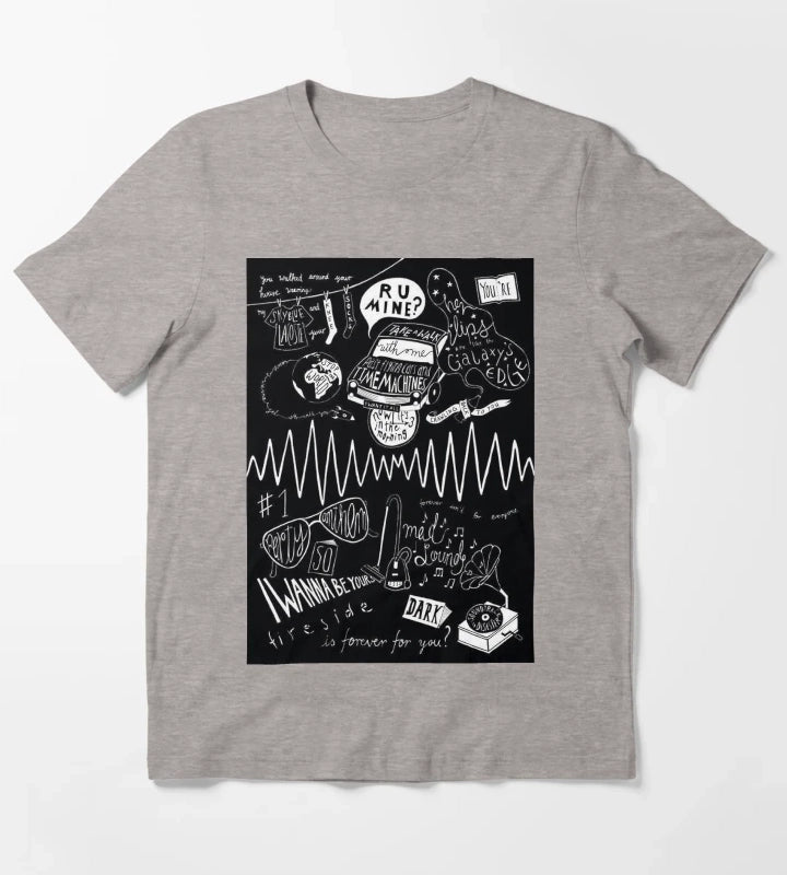 black monkeys art T-Shirt Heather Grey