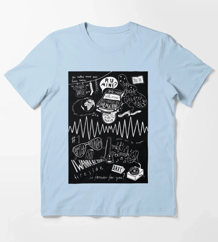 black monkeys art T-Shirt Sky Blue