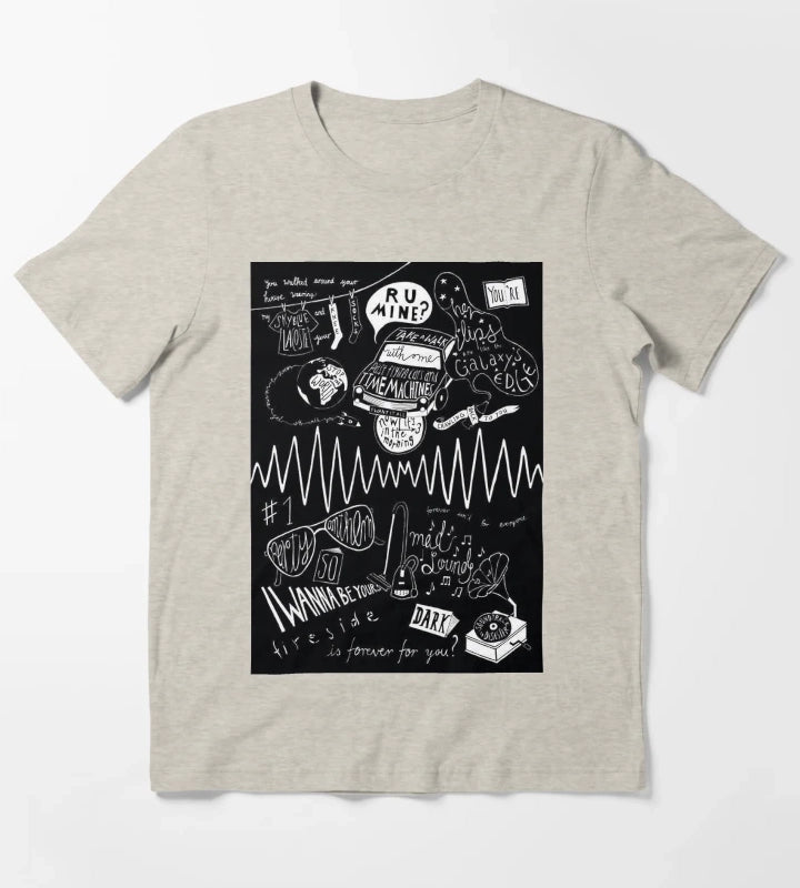 black monkeys art T-Shirt Cream
