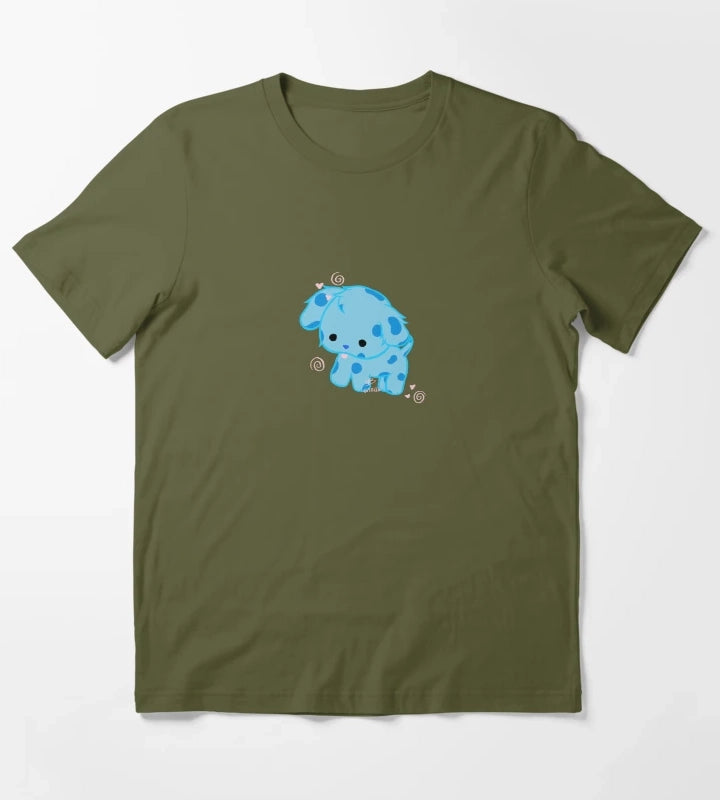 blue T-Shirt Olive Green