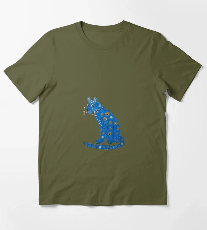 blue cat T-Shirt Olive Green